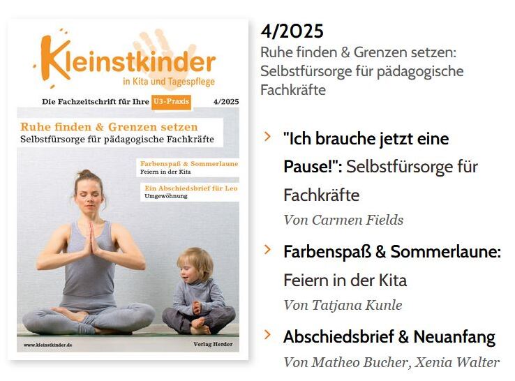 Fachartikel von Carmen Fields in der Kita-Fachzeitschrift „Kleinstkinder“
